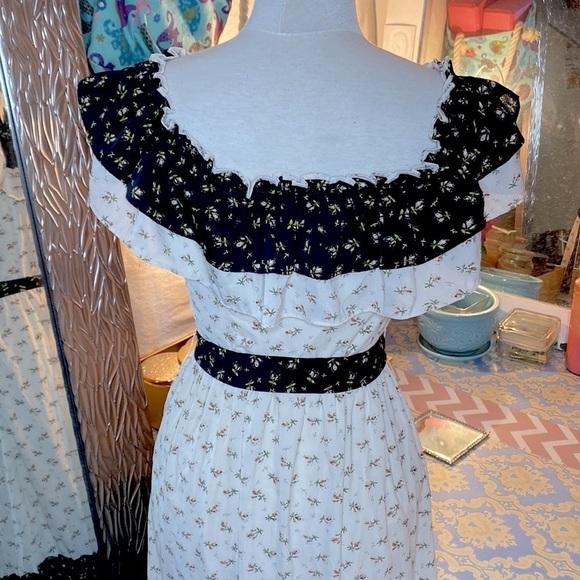 🌷Free The Roses🌷 Ruffle Off Shoulder Floral Victorian Doll Style Dress NWOT - Picture 11 of 13